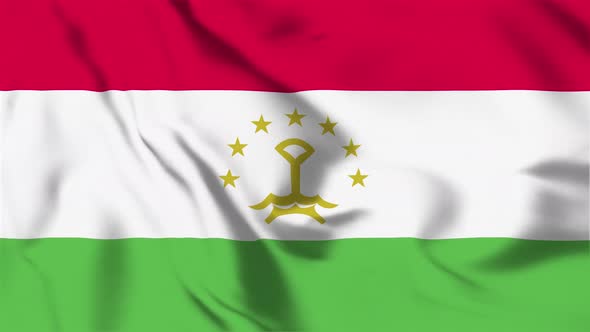 4K Tajikistan Flag - Loopable