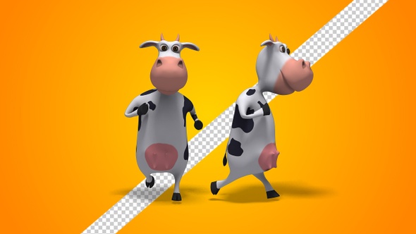 Running Cow Cartoon Character