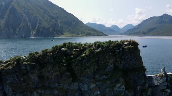 rocks in the ocean on the coast of Kamchatka