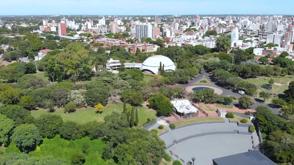 Urquiza Park, Planetarium, Amphitheater (Rosario, Argentina) aerial view