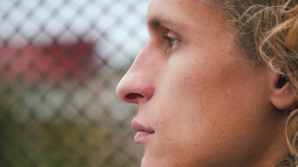 Side view of a handsome man facial portrait alt