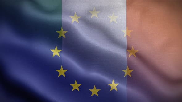 EU Ireland Flag Loop Background 4K