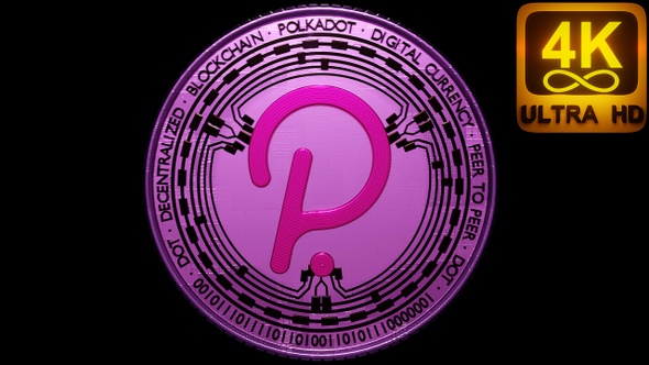 Polkadot Coin Animation 3D Loop Rotating. Dot Crypto. Polkadot Technology Cryptocurrency alt