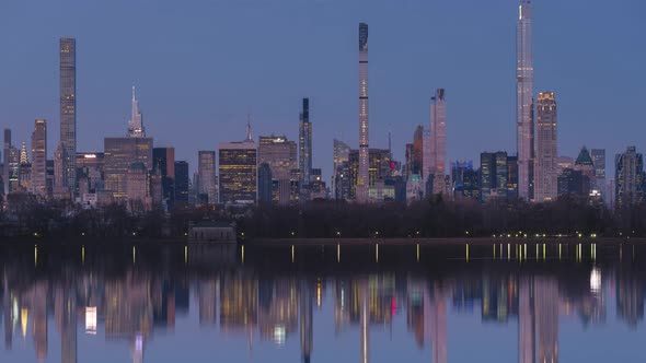 Billionaires Row from Central park night to day time lapse alt
