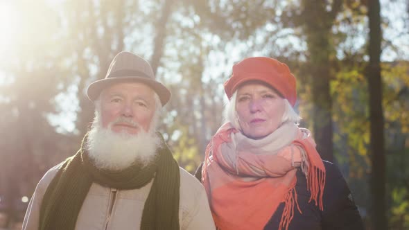 In Front of the Camera Beautiful Old Couple Posing alt