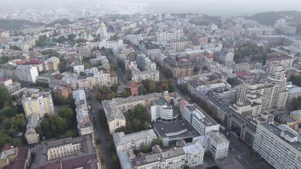 Cityscape of Kyiv, Ukraine. Aerial View, Slow Motion alt