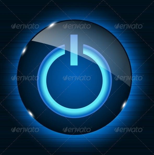 Glass Power Button - Miscellaneous Vectors
