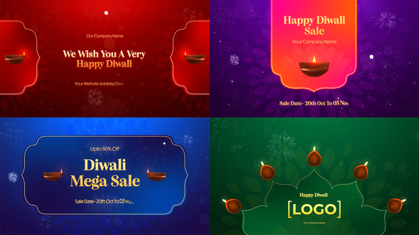 Diwali Wishes & Sale Pack Video Displays template preview