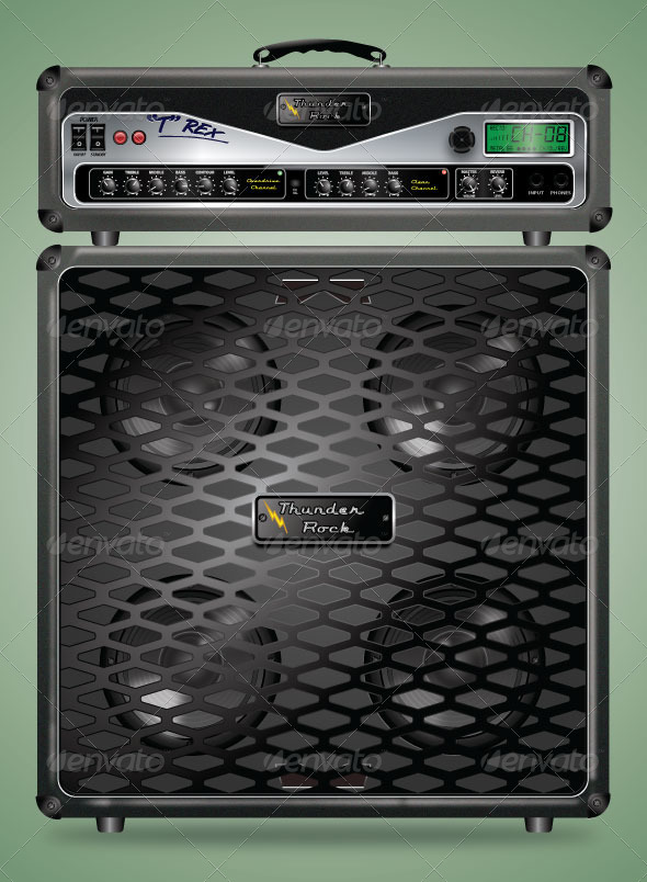 Highly Detailed Guitar Amplifier - Man-made Objects Objects