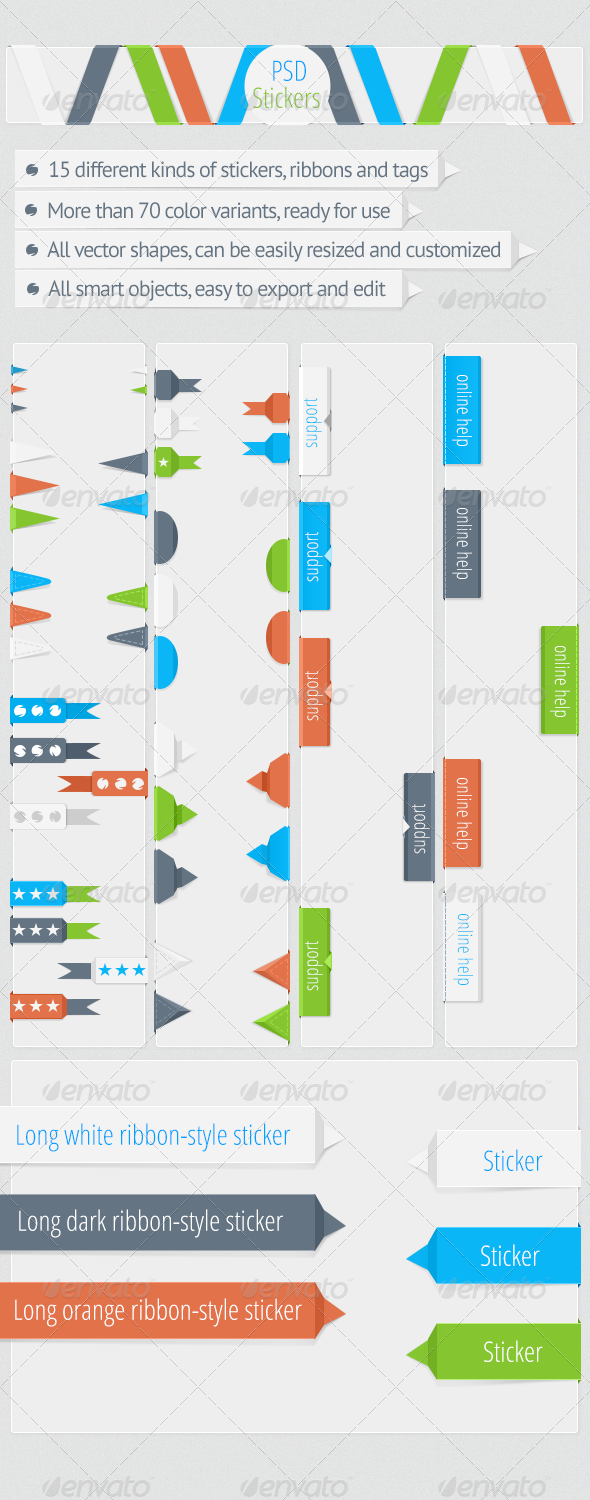 Modern Web Stickers, Ribbons and Tags - Badges & Stickers Web Elements