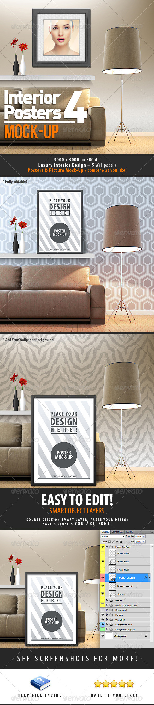 Interior Posters Mock-Up Vol. 4 - Miscellaneous Product Mock-Ups