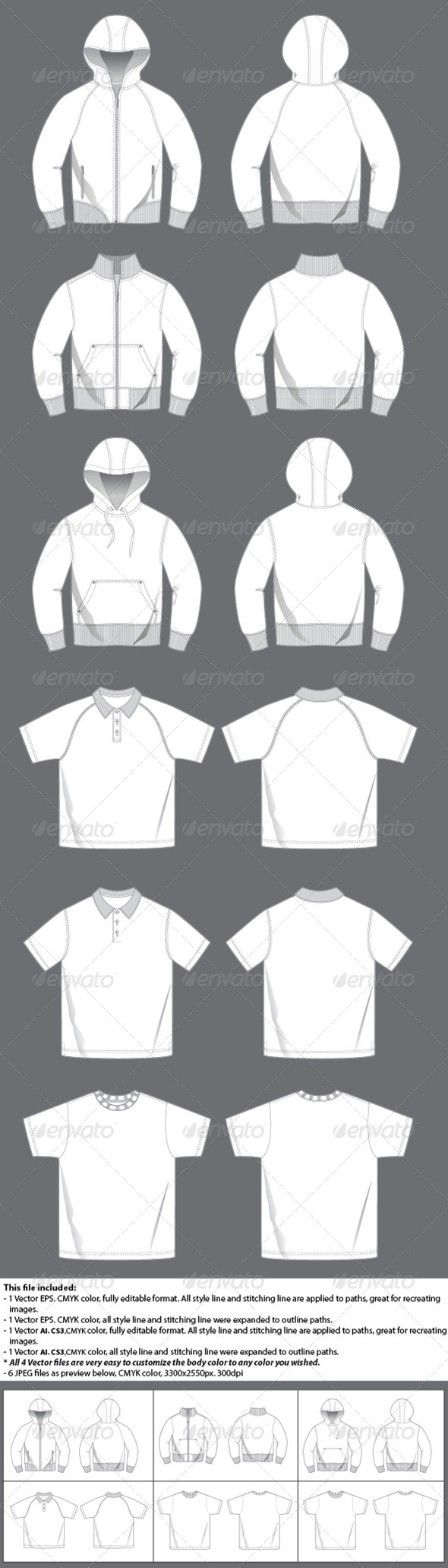Men's Casual Top Template - Conceptual Vectors