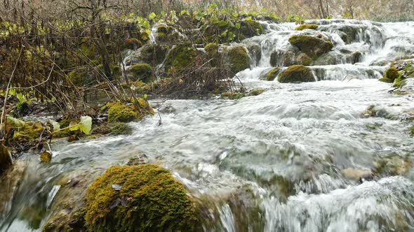 Water Flow On Creek In Nature