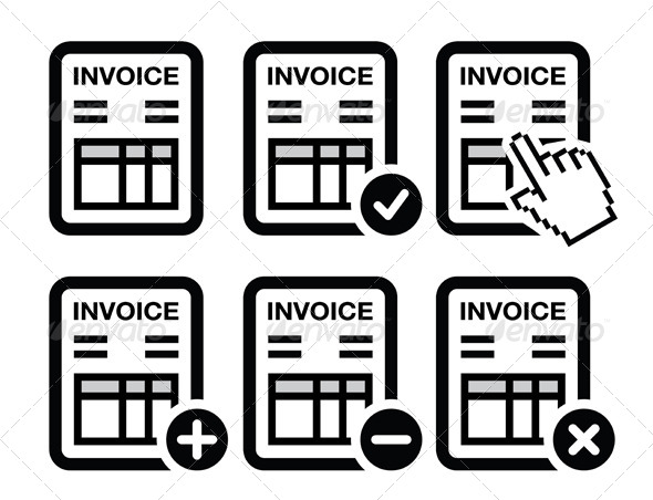 Invoice, Finance Vector Icons Set - Industries Business