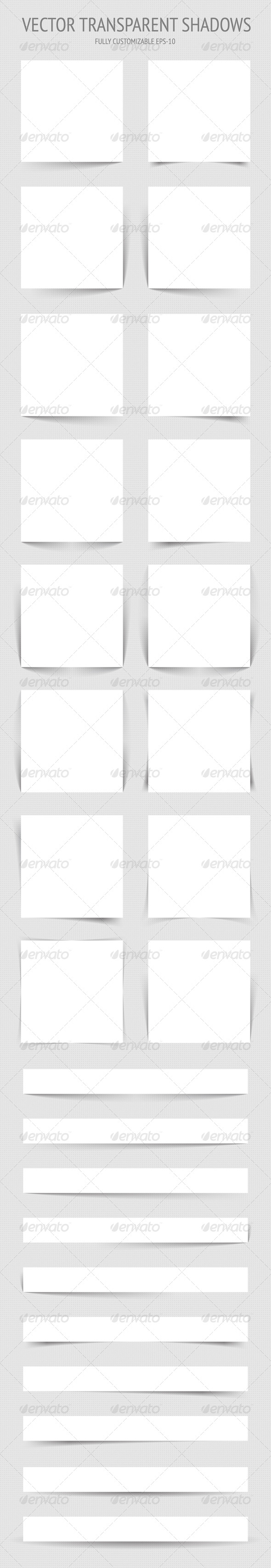 Vector Transparent Shadows - Web Elements Vectors