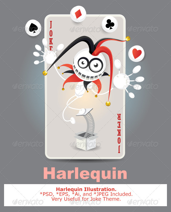 Joker Harlequin Card - Abstract Conceptual