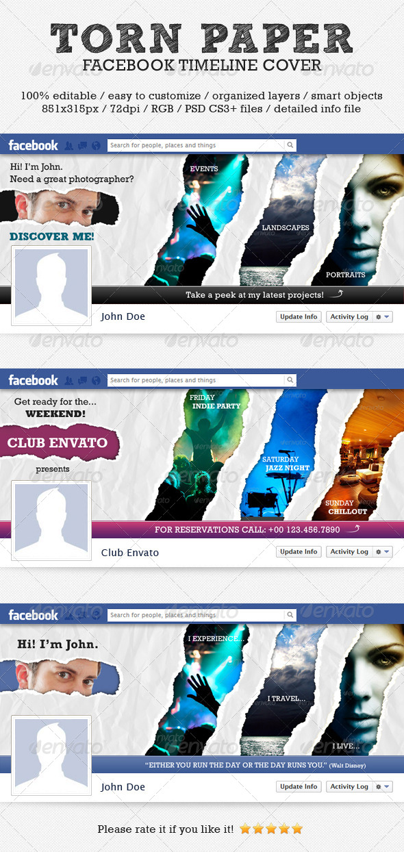 Torn Paper Facebook Timeline Cover - Facebook Timeline Covers Social Media