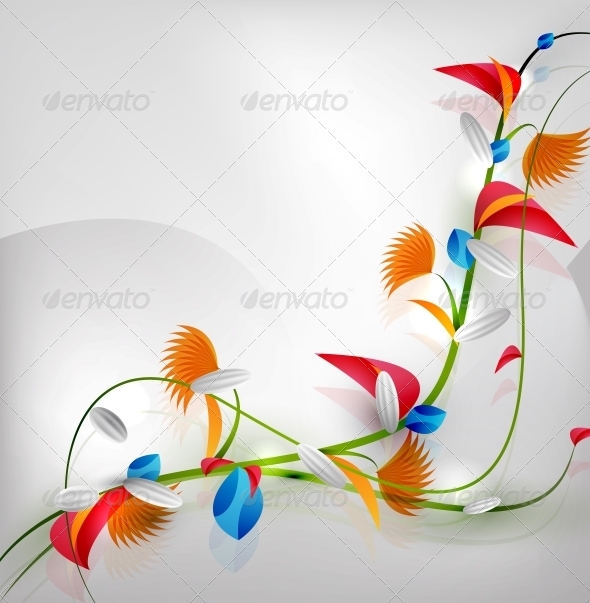 Abstract Colorful Floral Design - Backgrounds Decorative