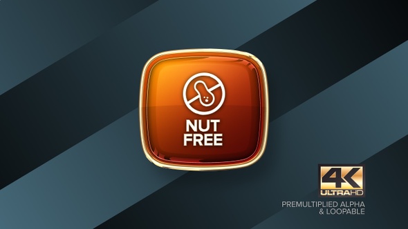 Nut Free Rotating Badge 4K Looping Design Element