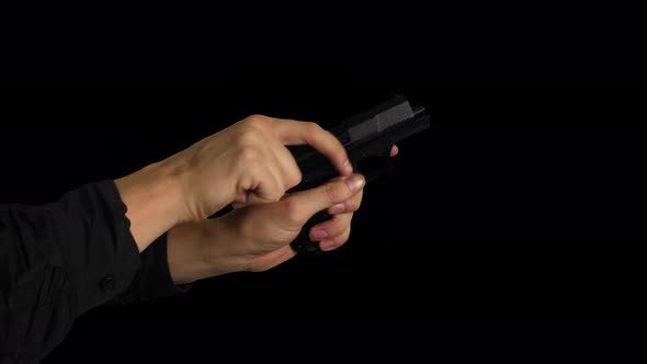 Slow Motion Hand Firing Gun on Transparent Background 1 alt
