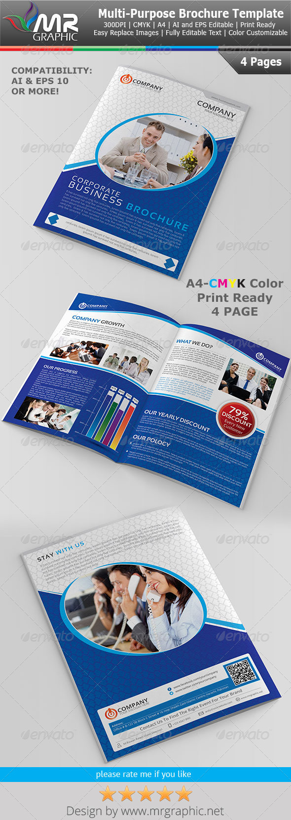 Multipurpose Business Brochure Template Vol-16 - Corporate Brochures