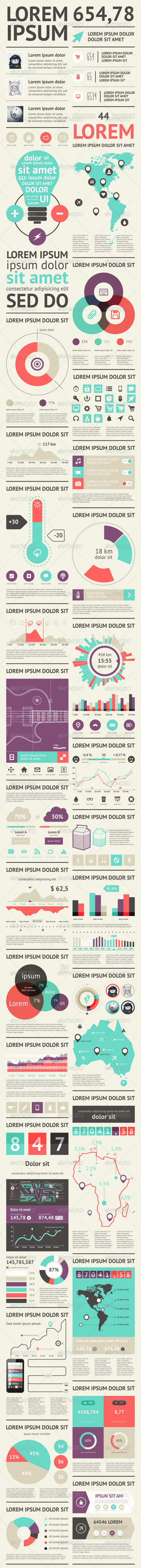 Elements of Infographics with Buttons and Menus - Miscellaneous Vectors