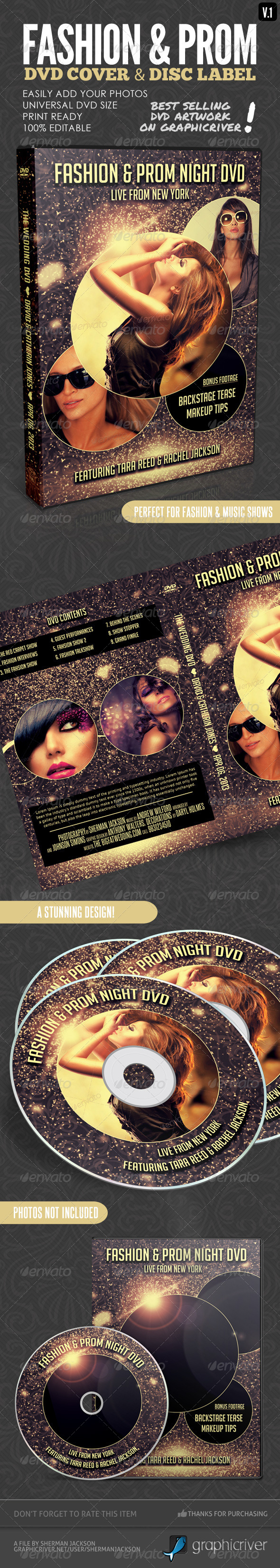 Fashion Show & Prom Night DVD Covers - CD & DVD Artwork Print Templates