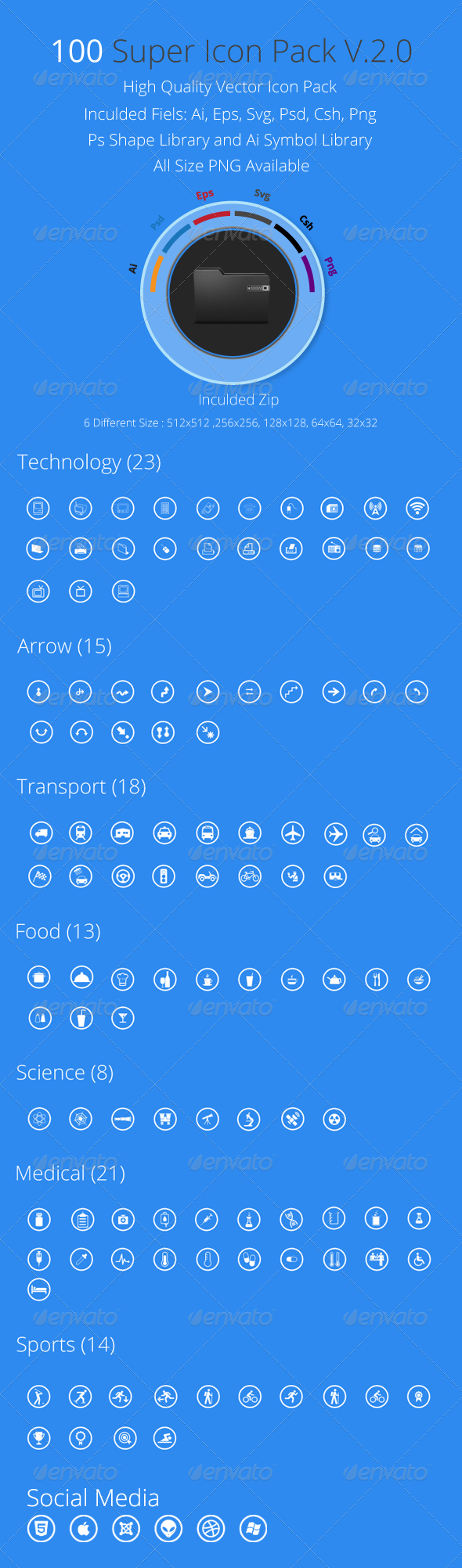 100 Super Icons Pack v.2.0 - Web Icons