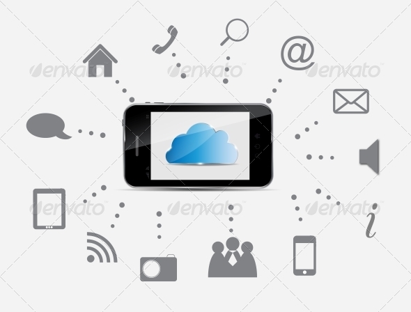 Cloud Computing Vector Illustration - Concepts Business