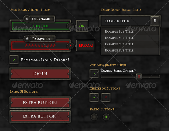 RPG User Interface Elements - User Interfaces Game Assets