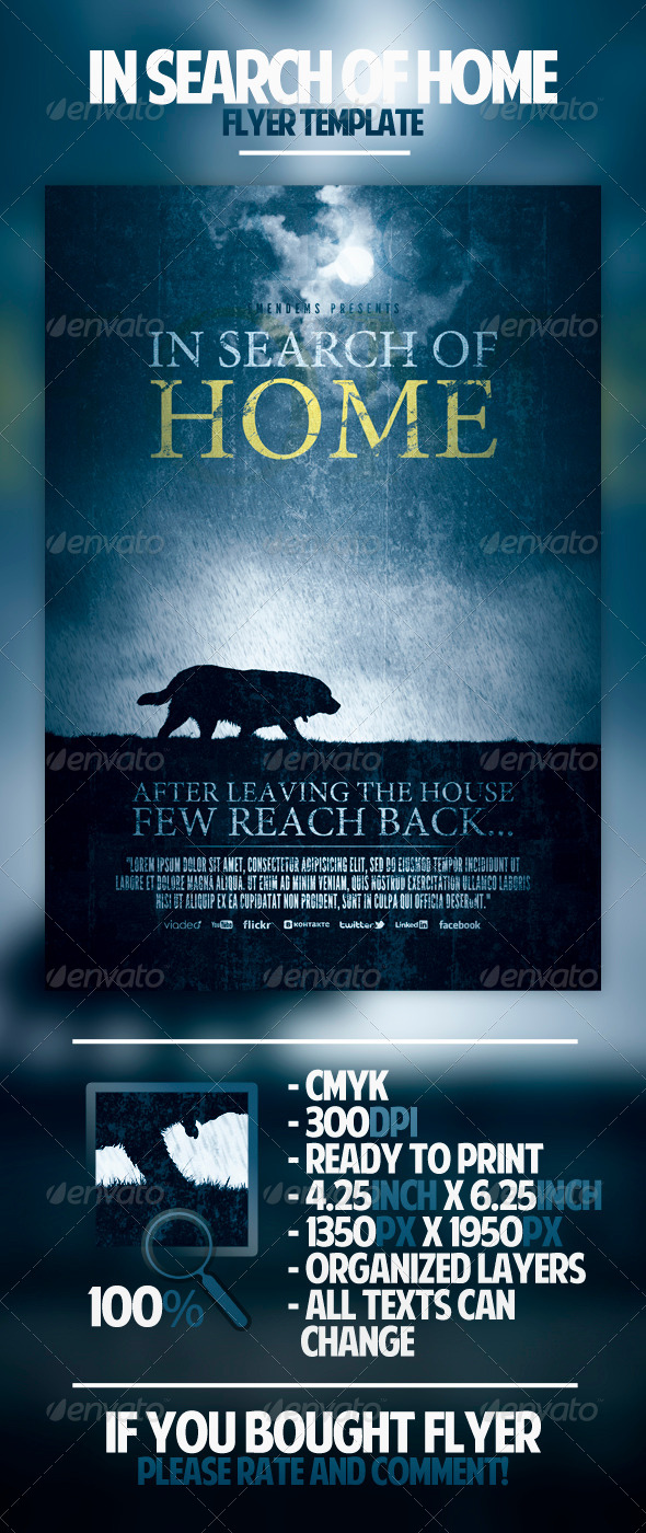 In Search Of Home Flyer Template - Miscellaneous Events