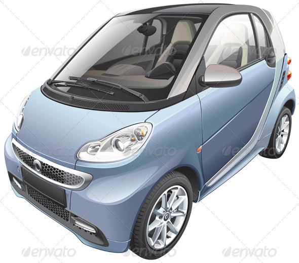 Modern Subcompact Car - Vectors
