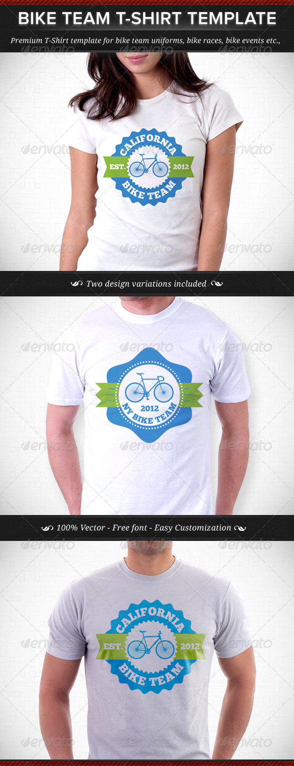 Bike Team T-Shirt Template - Sports & Teams T-Shirts