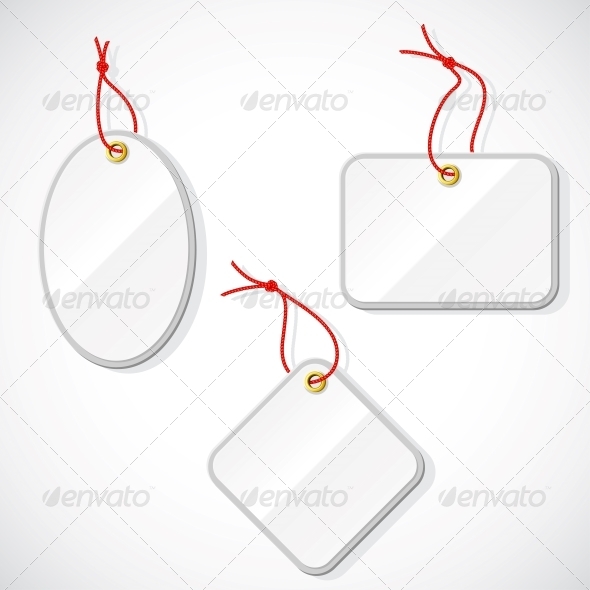 Set of Plastic Tags on the Rope. - Retail Commercial / Shopping