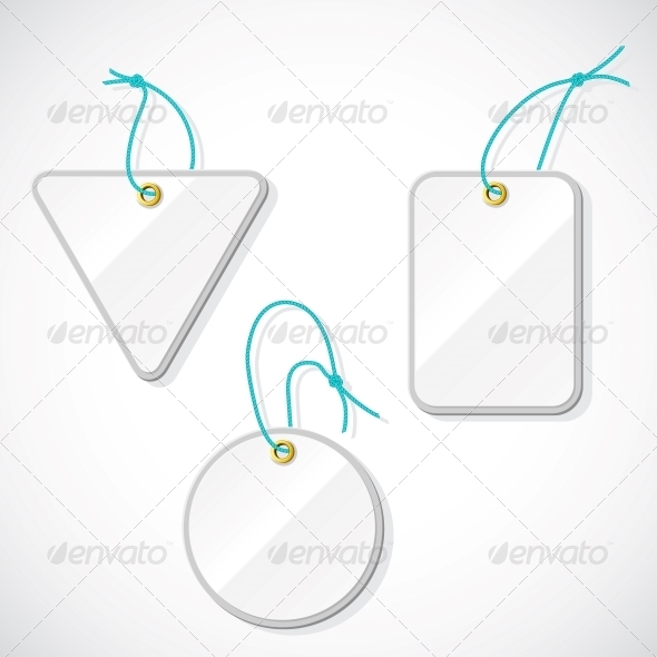Set of Plastic Tags on the Rope. - Retail Commercial / Shopping
