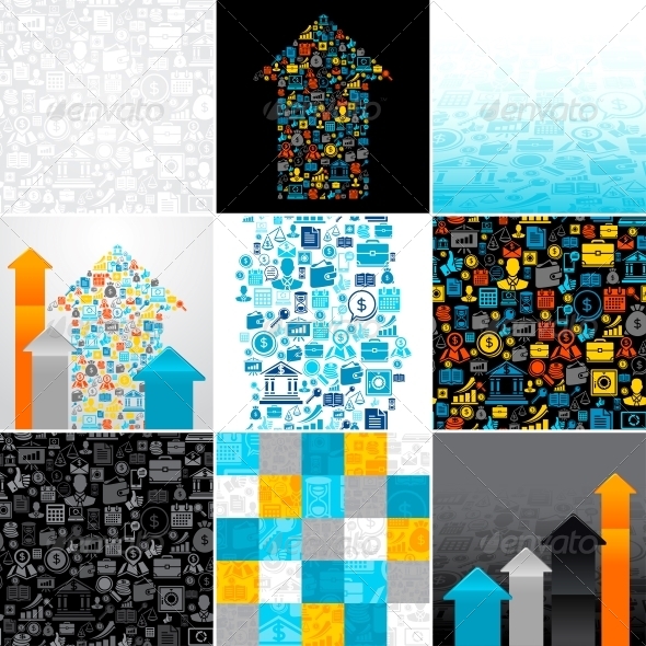Abstract Backgrounds of the Business Icons. - Backgrounds Business