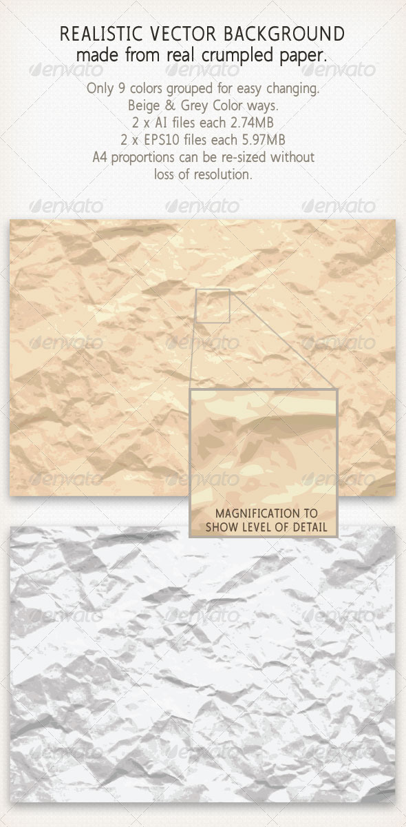 Crinkled Crumpled Paper - Abstract Conceptual