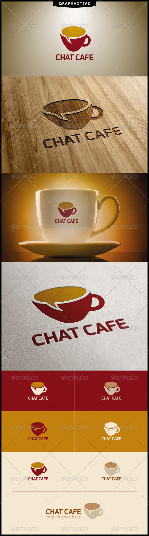 Chat Cafe Logo Template - Food Logo Templates