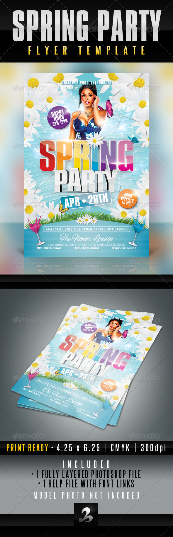 Spring Party Flyer Template - Clubs & Parties Events