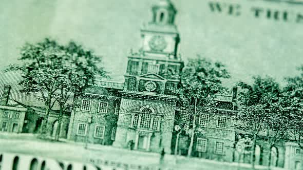 Dynamic Animation or Montage of Macro Frames of a Dollar Bill alt