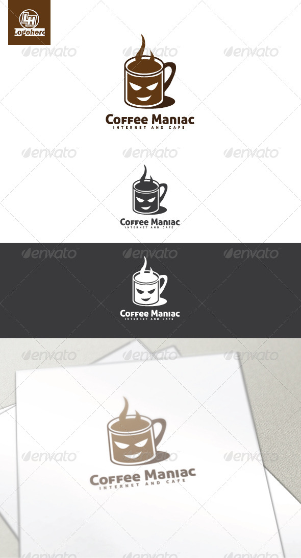 Coffee Maniac Logo Template - Food Logo Templates