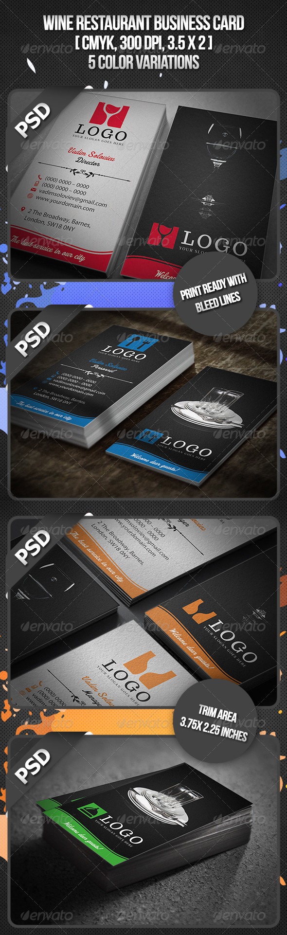 Wine Restaurant Business Card - Industry Specific Business Cards