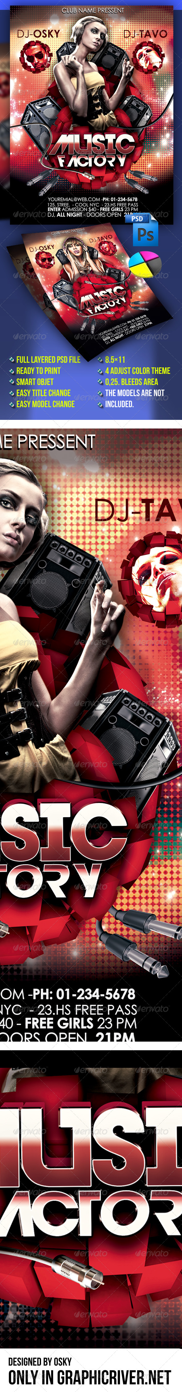 Music Factory Flyer - Clubs & Parties Events