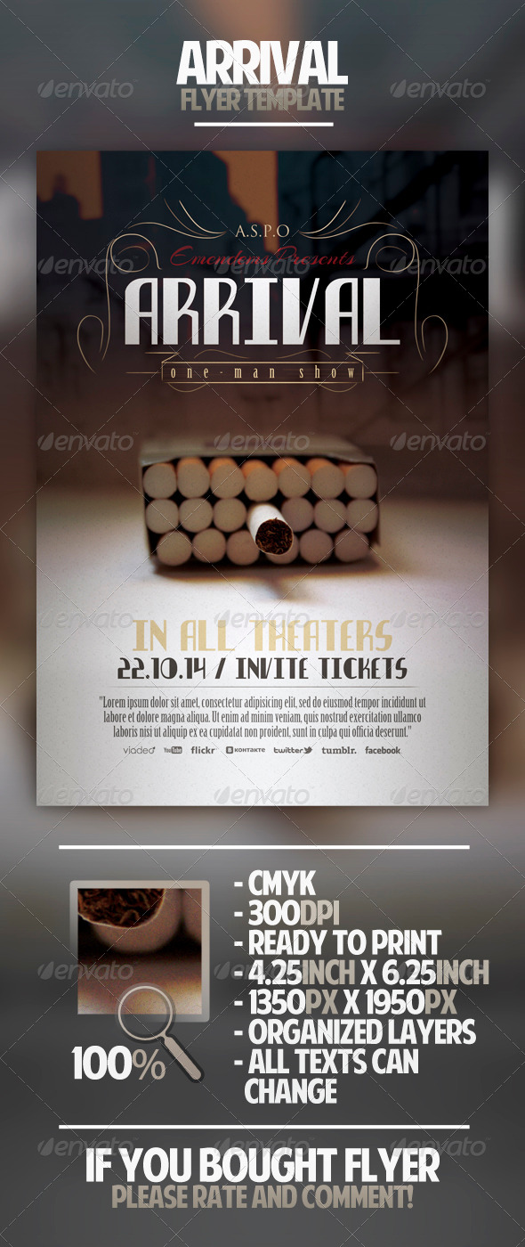 Arrival Flyer Template - Miscellaneous Events
