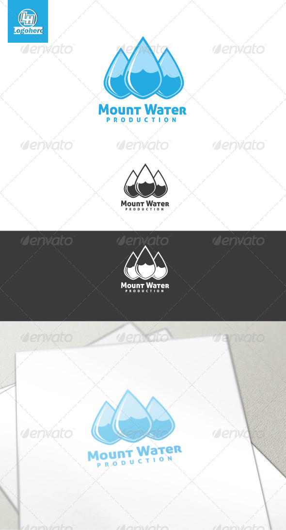 Mount Water Logo Template - Nature Logo Templates