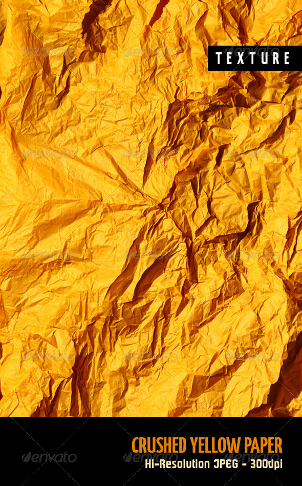 Crushed Yellow Paper - Paper Textures