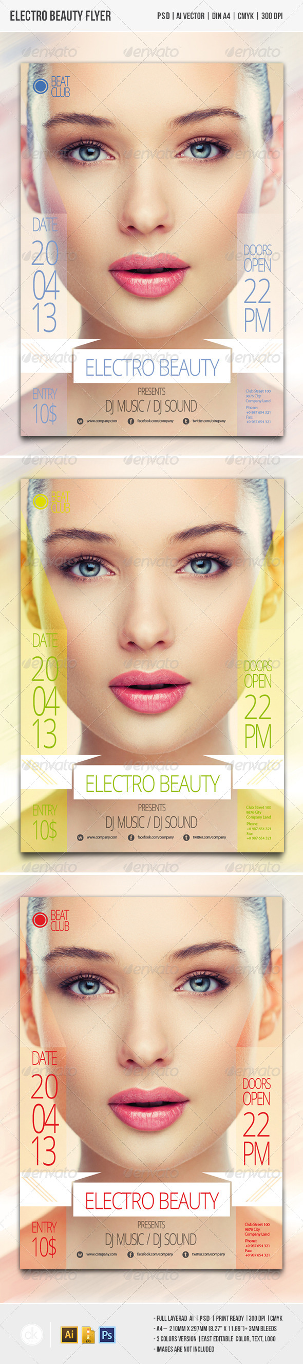 Electro Beauty Flyer - Clubs & Parties Events