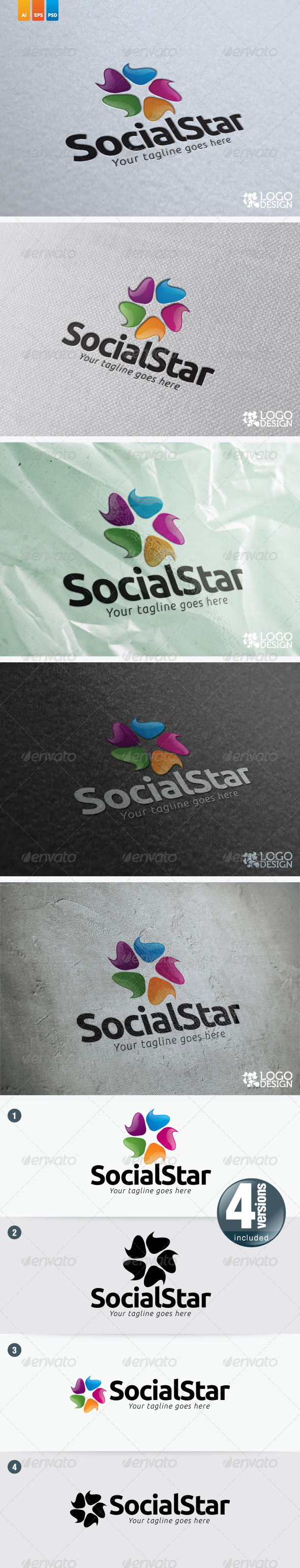Social Star - Symbols Logo Templates