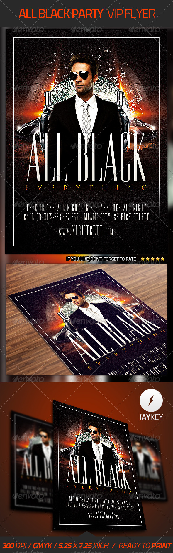 All Black Party Flyer - Clubs & Parties Events