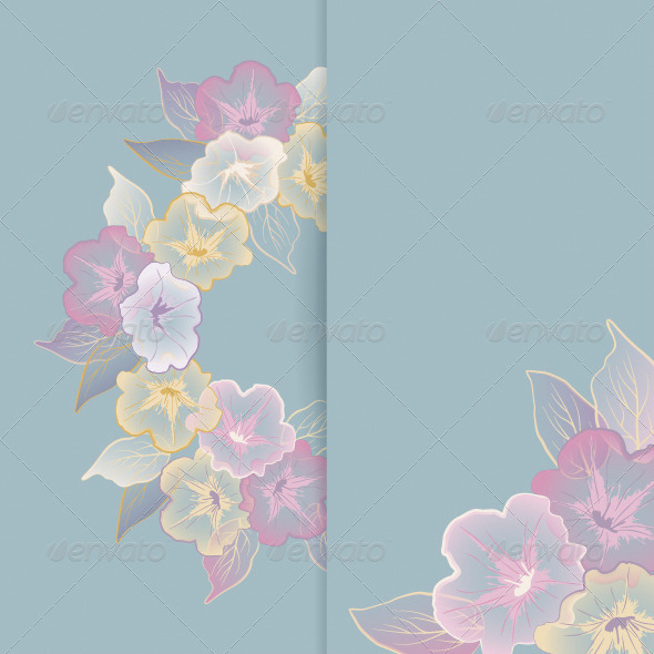 Floral Template with Pastel Flowers - Flowers & Plants Nature